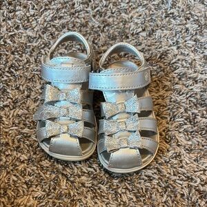 Stride Rite Silver Sandals with Velcro Straps